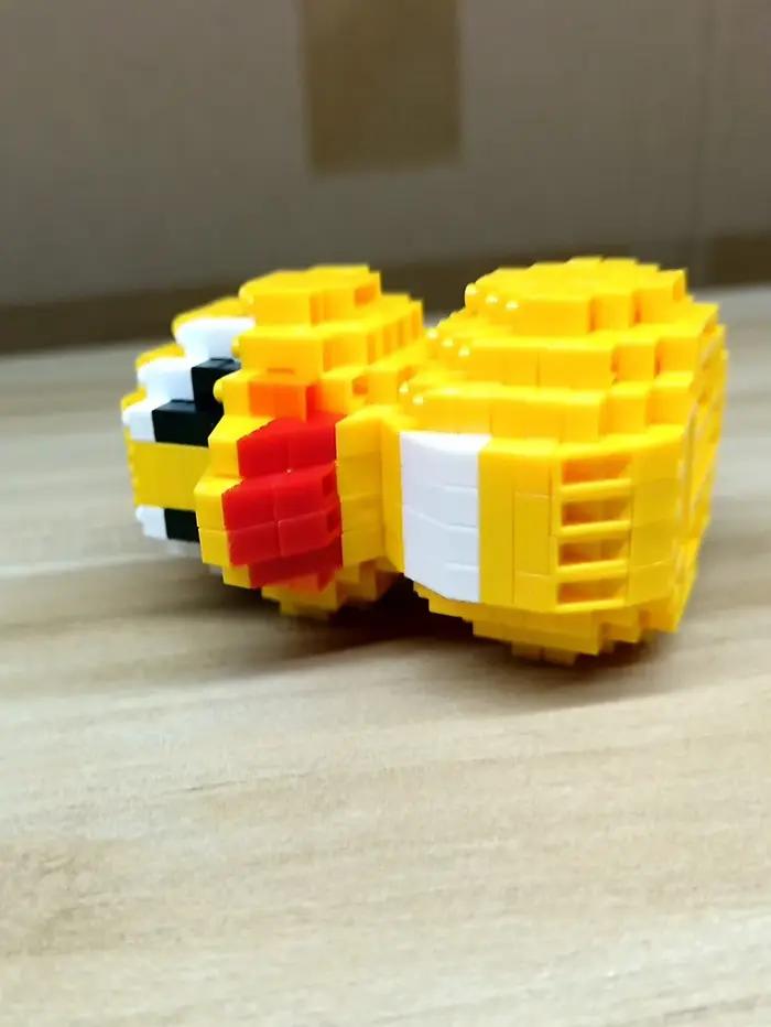 Petit canard jaune Puzzle assemblage blocs de construction jouets série animale modèle 3D Micro Mini briques de diamant cochon Panda Hamster escargot
