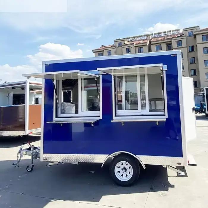 Chariot de restauration mobile multifonctionnel personnalisé 2025 avec machine à yogourt glacé intégrée, tout-en-un, en promotion