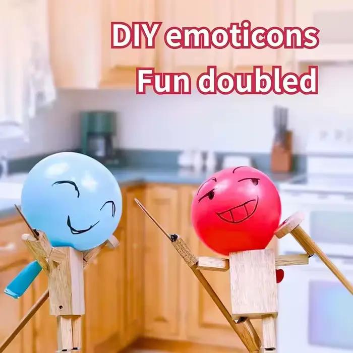 Jeu de combat de ballons en bois fait à la main pour deux joueurs