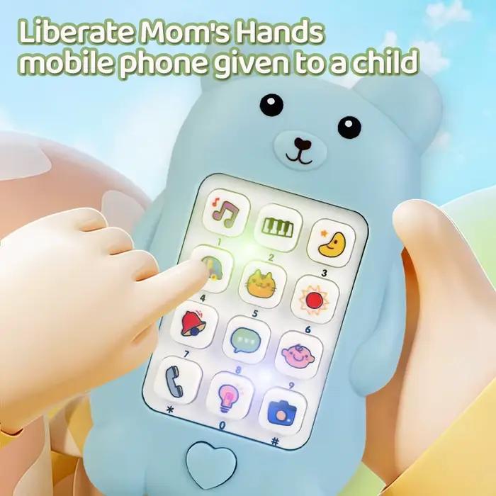 Jouet téléphone musical pour bébé en forme d'ours mignon