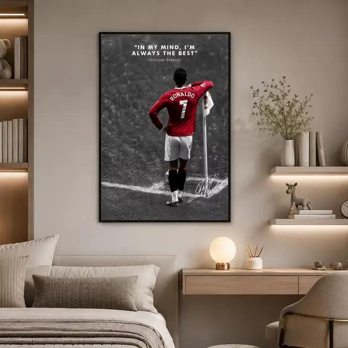 Affiche de portrait de joueur de football, haute définition, imperméable, écologique, ne se décolore pas, pour la cuisine, la salle de bain, la décoration murale de la chambre à coucher