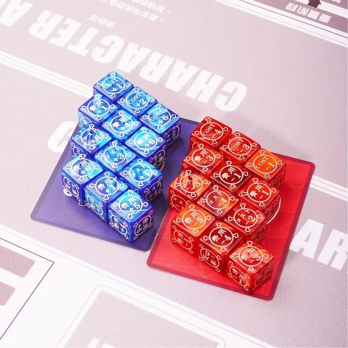 Jeu de société One Piece OPCG : Indicateurs de jeu, Coffret en métal, Compteur de points, Puissance d'attaque, Jetons de coût et d'initiative, Jetons DP, Dés en plastique, Jouets