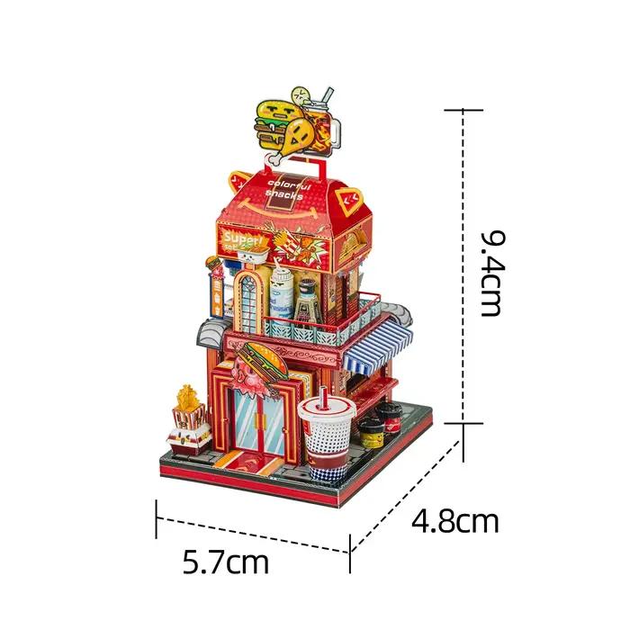 Puzzle 3D Stéréoscopique en Métal Série Architecture Vue sur Rue Européenne MU, Jouet de Puzzle DIY, Décoration de Bureau, Cadeau