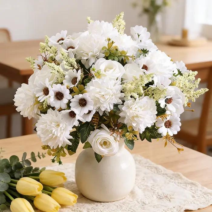 Bouquet de mariée en fleurs artificielles, couronne de roses, décoration de jardin extérieur, maison, bureau, table, accessoire cadeau DIY