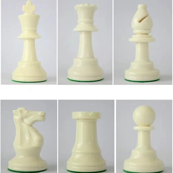 Jeu d'échecs Standard International, compétition King 97mm(3.82 pouces) grand jeu d'échecs en plastique avec échiquier 4 arrière