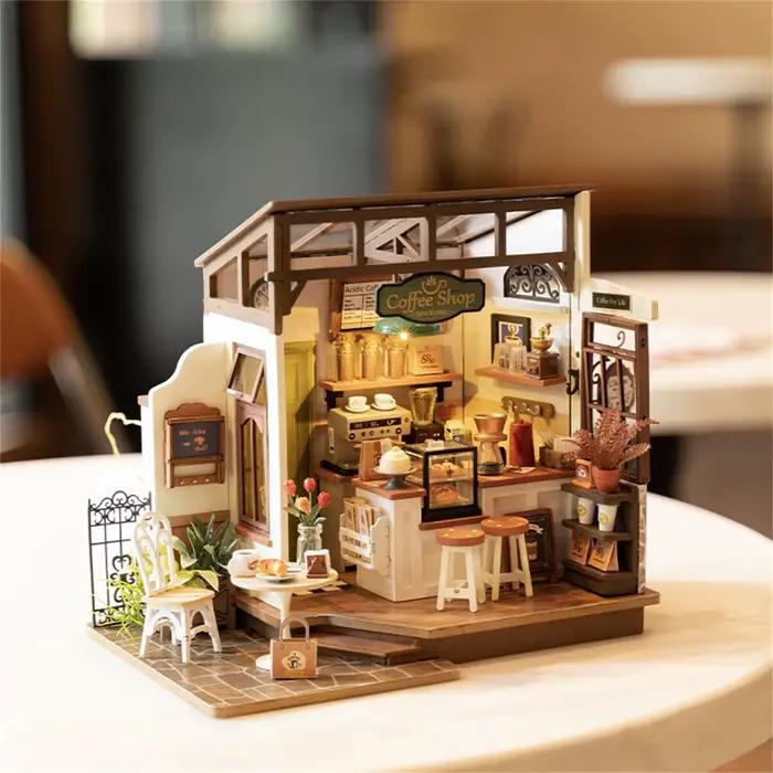 Rolife-Kit de mini maison de courses l'inventaire pour enfants, jouet en bois, café, maison de courses, kit de beurre, n ° 17, 73, bricolage