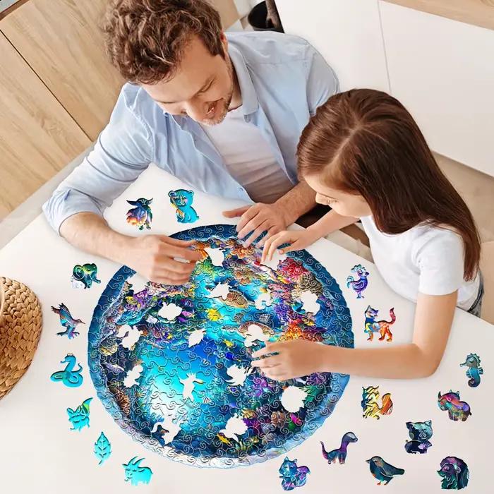 Puzzle en bois Ocean Wonders - Puzzle animal de forme unique