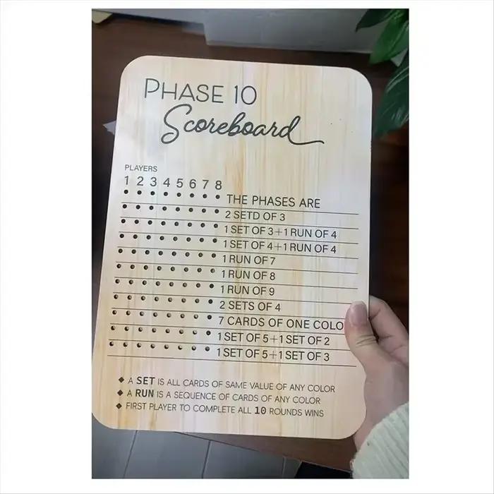 Nouveau Tableau de Score Phase 10 2026 - Carte