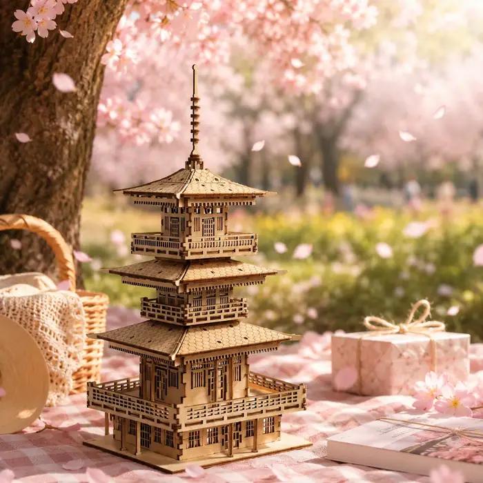 Puzzle en bois 3D _ Gazebo vintage _ Modèle DIY pour adultes _ Décoration d'intérieur exquise _ Artisanat raffiné