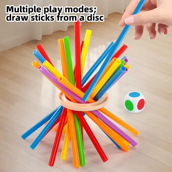 Jeu de tirage de bâtonnets Montessori - Jouet coloré pour développer la motricité fine
