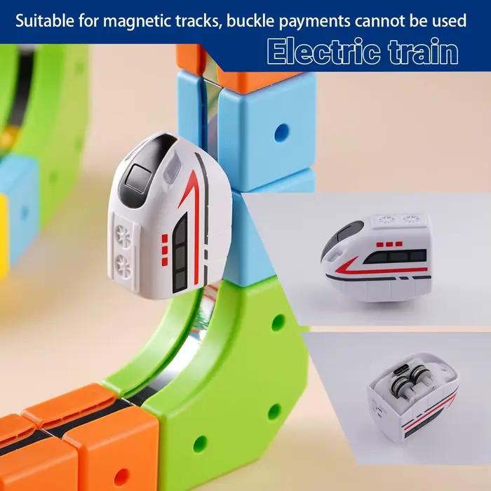 Voiture électrique magnétique polyvalente à assembler sur rail, jouet de construction 3D, rails en cubes, meilleur cadeau éducatif