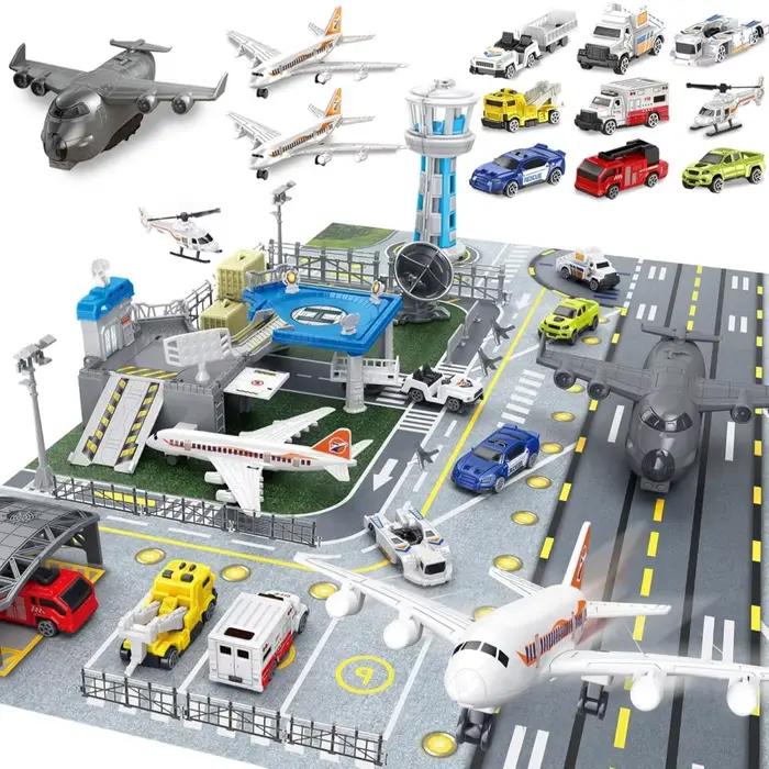 Ensemble de jouets sur le thème de l'aéroport pour enfants avec carte