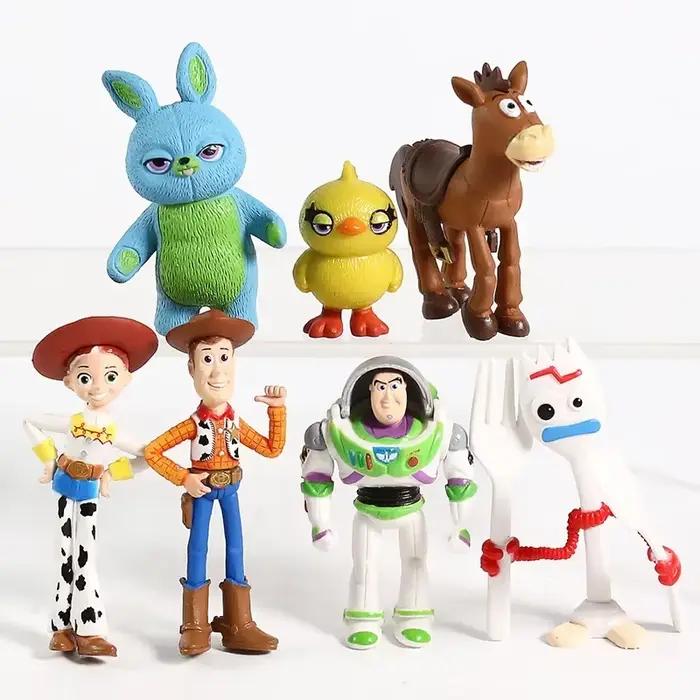 Disney – figurines en PVC Toy Story 4 Woody Jessie Buzz Lightyear Bullseye Forky Ducky Bunny