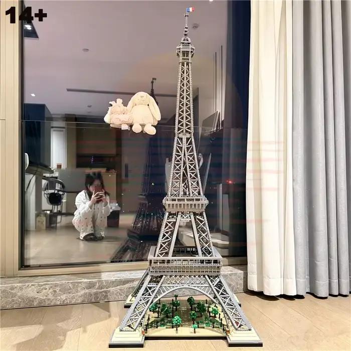 Blocs de construction de la Tour Eiffel, modèle d'architecture emblématique de Paris, grande taille, kit de briques à assembler soi-même pour adultes, hobby