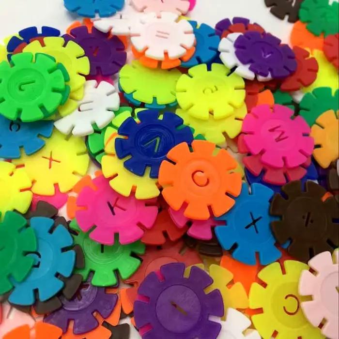 60/100/200 pièces éducation précoce insérer sac flocon de neige bloc de construction ensemble bébé Puzzle en plastique