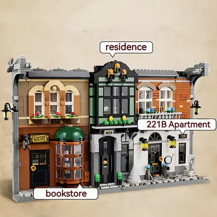 Hot Toys 2026 Nouvelle série Street View 1359 pièces Sherlock Holmes Décor de bibliothèque en forme de livre Jouet de construction Cadeau