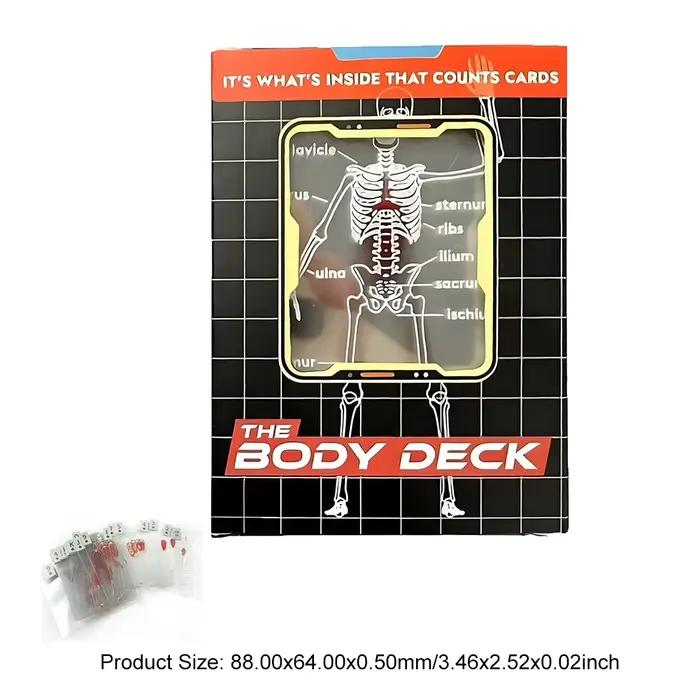 Cartes de Poker d'anatomie humaine, 1 à 3 pièces, cartes à jouer squelette, cartes à jouer en plastique imperméables, jeu de société amusant pour Halloween