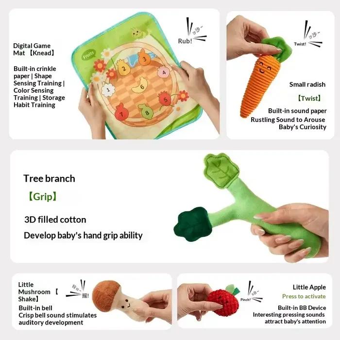 Jouets sensoriels pour bébés, jouet à tirer la carotte pour bébé