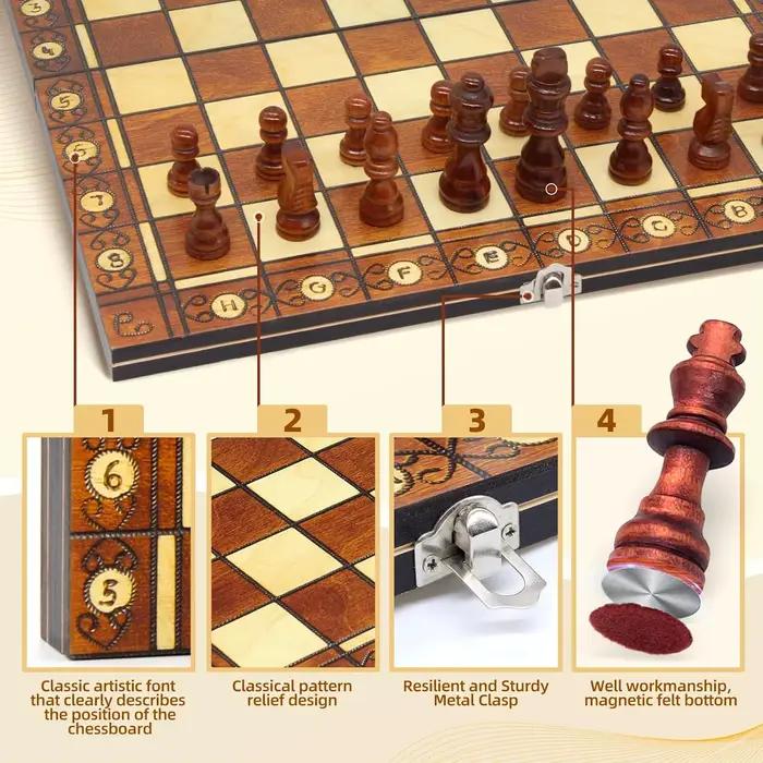 Jeu de dames de Backgammon magnétique d'échecs