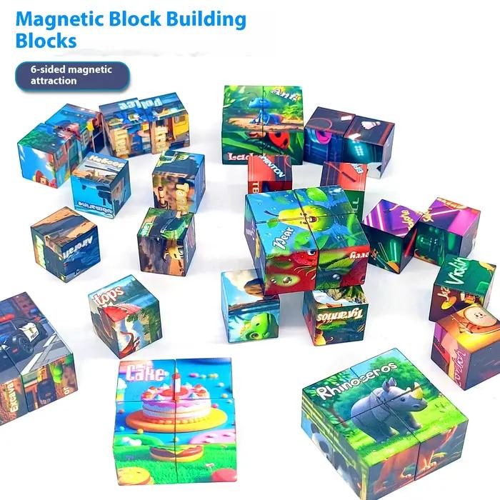 2/5 pièces bloc magnétique bricolage Puzzle assemblage mon monde