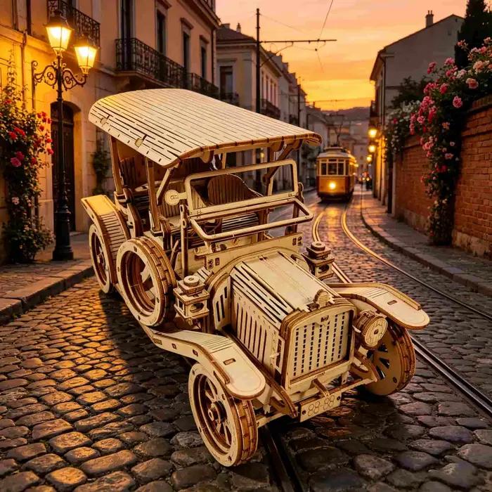 Puzzle 3D en bois à monter soi-même, Kit de modèle de voiture classique Vintage, cadeau d'anniversaire ou de vacances créatif, jouet éducatif, conception exquise