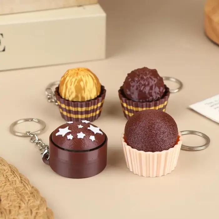 Nouveau ! Populaire ! Porte-clés clavier en chocolat simulé, jouet sensoriel anti-stress à presser, clicker de clavier 3D en chocolat