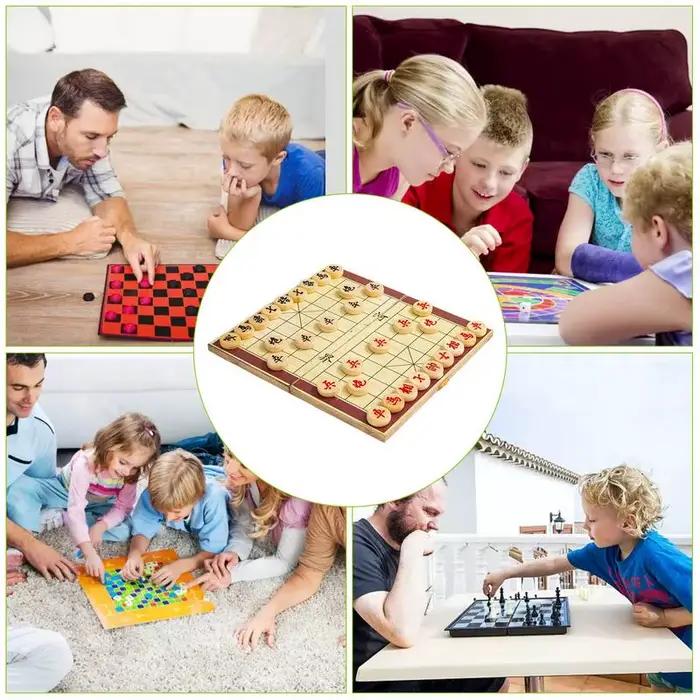 Jeu d'échecs chinois Jeu de société pliable en bois pour adultes Jeu