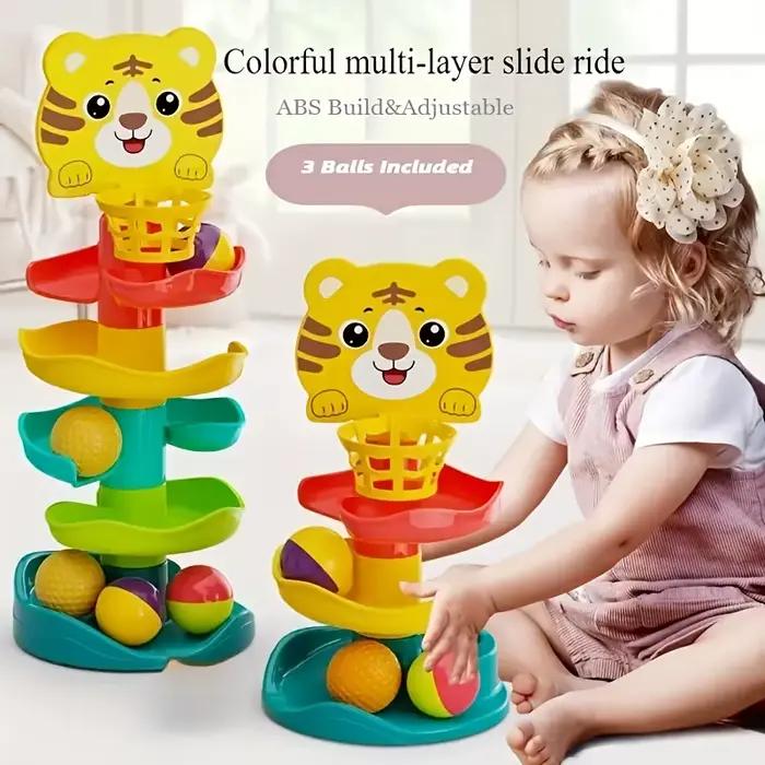 Tour de balle interactive pour enfants 18 mois+ jouet éducatif en plastique abs multicolore gris foncé gris clair occasions spéciales développement moteur et cognitif