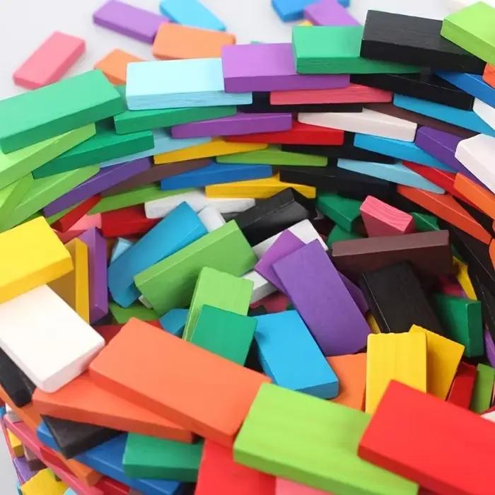 Jeu de dominos 120 pièces - Blocs de construction et d'empilage multicolores