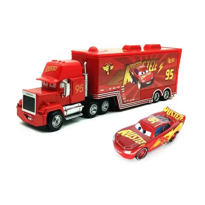 Jouets pour garçons, voitures, cadeaux d'anniversaire, Lightning McQueen n° 8,15,24,42 Ensemble de camions porte-conteneurs, voitures miniatures en alliage, jouets, ornements de camion, jouet