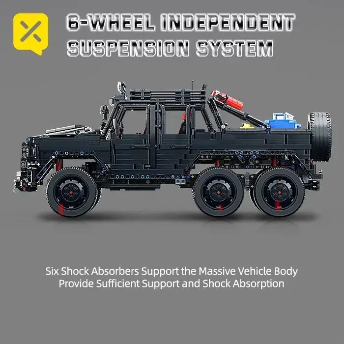 6x6 blocs de Construction tout-terrain jouet voiture briques techniques camion modèle de Simulation échelle 1:8 Kits de