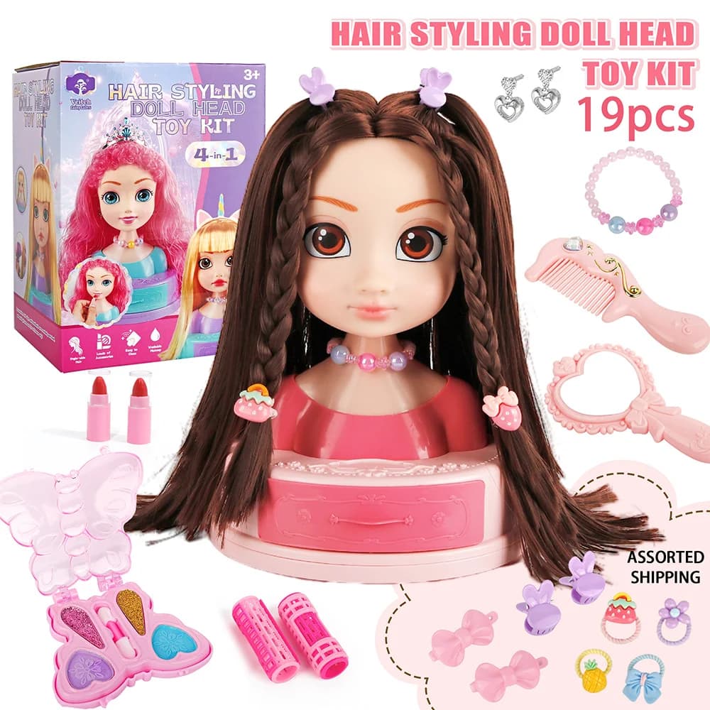 Tête de poupée pour coiffure, maquillage, jeu de rôle, mode, déguisement de princesse, outils de pra