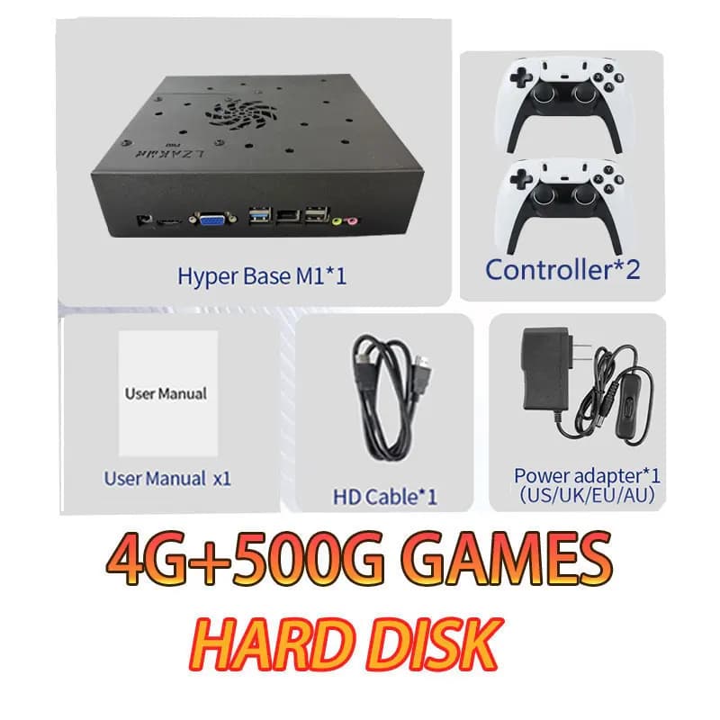 Super Console de Jeux X8 Pro 70000+ Jeux I3-3110M Pour Wii PS2 DC PSP GAMECUBE 500G Console Chargée