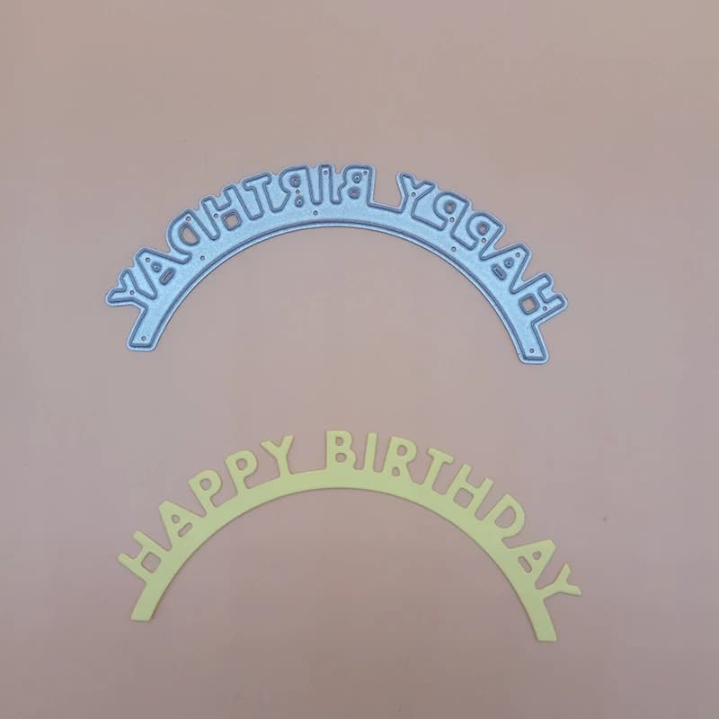Matrices de découpe en métal joyeux anniversaire, motif mot, poinçon de scrapbooking, matrice de gau