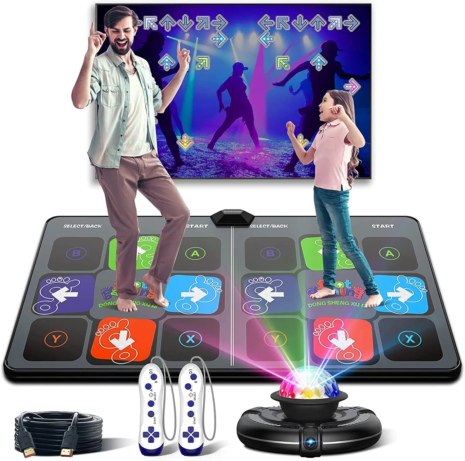 Polymère de danse pour TV et PC, tapis de fitness, double contrôleur sans fil, phtalPad pliable, jeu