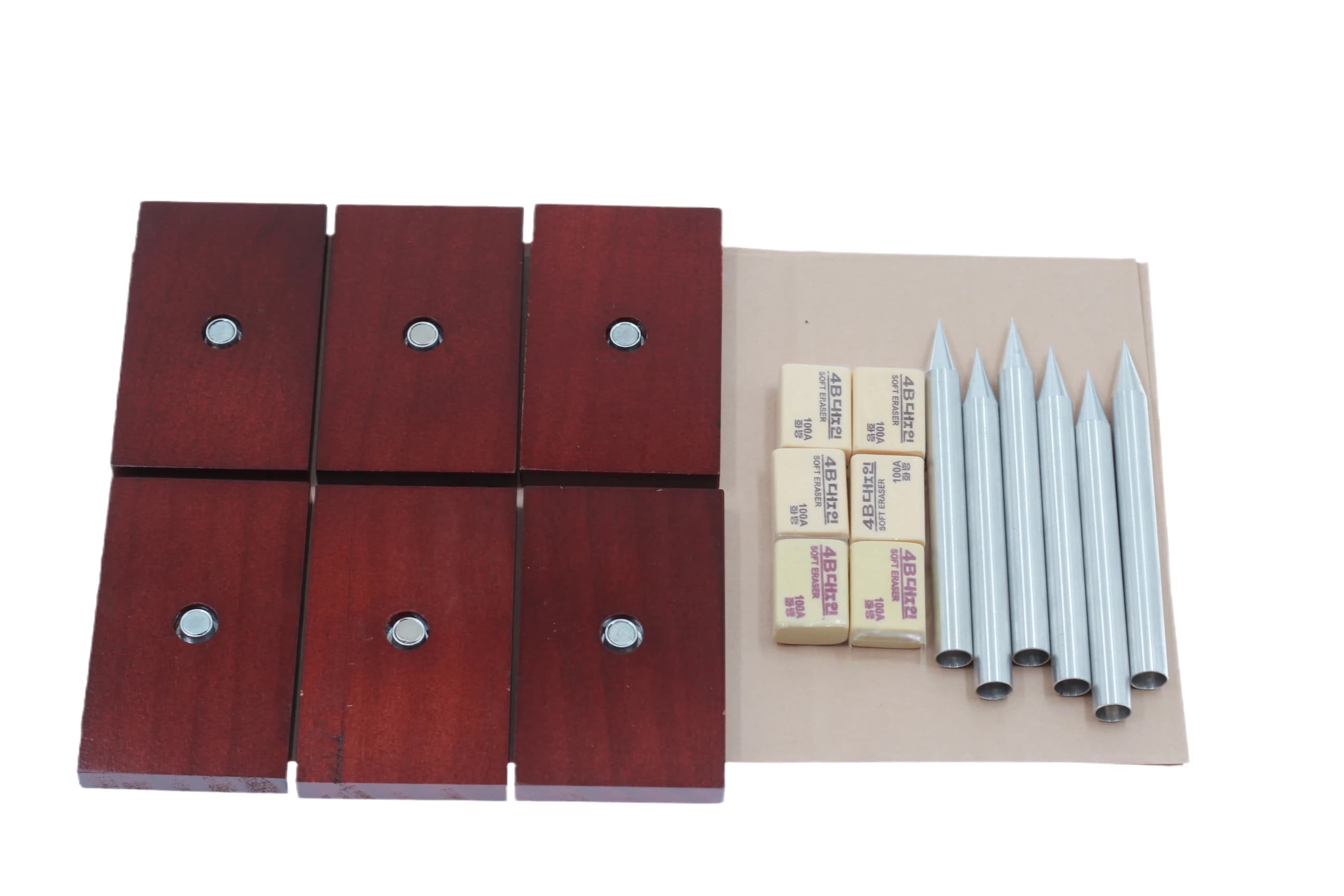 Le jeu d'ongles (6 clous 6 blocs), tours de magie, accessoires Gimmick, sac en papier écrasant, barr