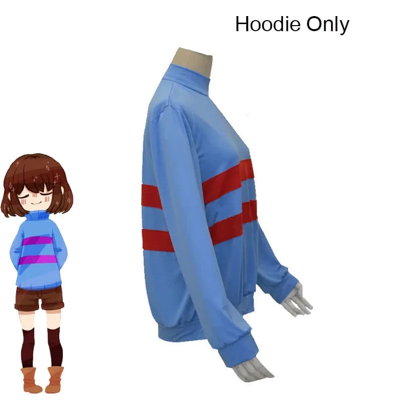 Costumes de jeu Undertale Frisk Chara, Costume de Cosplay, sweat-shirt Andertail, col haut, sweat à