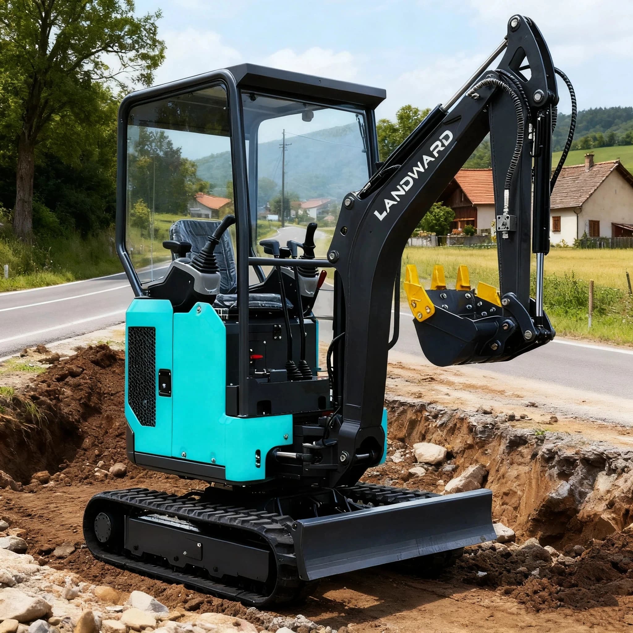 Mini-pelle agricole de 1.8 tonnes, petite micro-pelle sur chenilles de 3.5 tonnes, EPA/CE, 1800kg, h