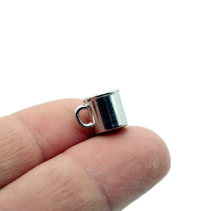 Maison de poupée Miniature en alliage, 2 pièces, modèle de tasse à café en métal, jouet de jeu pour