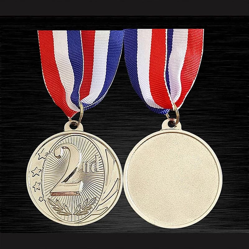 Prix de compétition de médailles en métal de sport scolaire 5 cm prix or/argent/bronze avec ruban