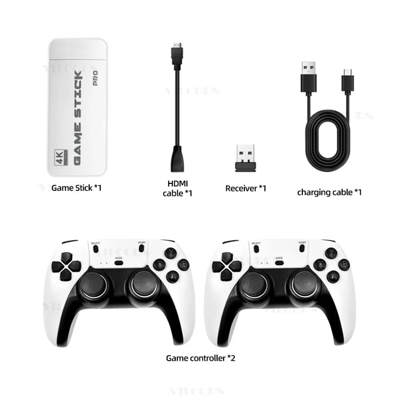 VILCORN – Console de jeux vidéo rétro 4K HD, plus de 20000 jeux avec contrôleurs sans fil 2.4G, pris