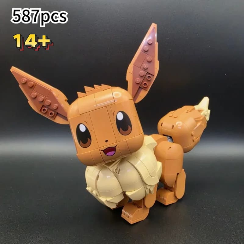 Nouvelle figurine Eevee, 587 pièces, blocs de construction 3D, ensemble de modèles d'elfes polyvalen