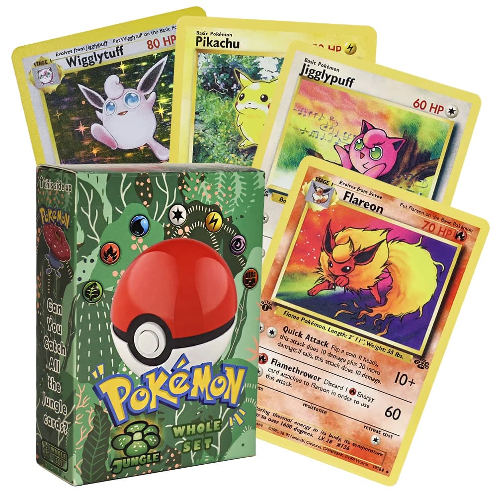 Ensemble complet de cartes PKM, 2/équipe fusée/1ère édition Jungle/Fossil TCG, Collection de jeux de