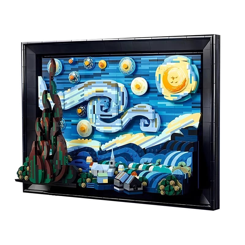 Blocs de construction chinois 21333 Peinture à l'huile Ciel étoilé de Van Gogh Série IDEAS Nuit étoi