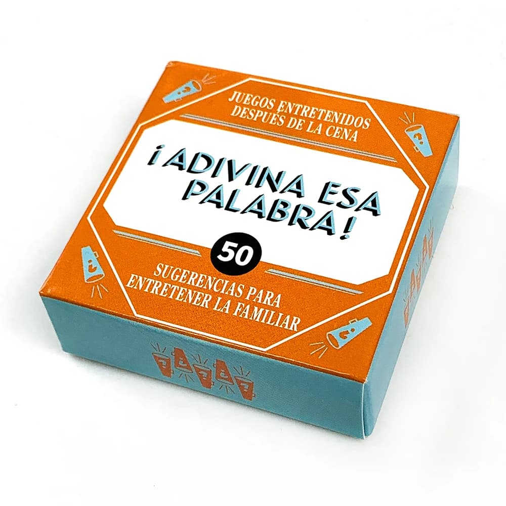 Cartes de jeu espagnoles de taille mini "Nom qui mot!" Jeu de cartes de réunion de famille, 50 pièce