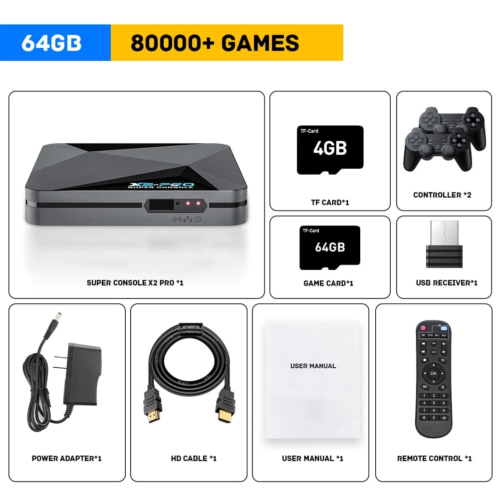 Nouveau Super Console X2 Pro Console de jeu vidéo rétro avec plus de 100000 jeux pour PSP/PS1/N64/Se