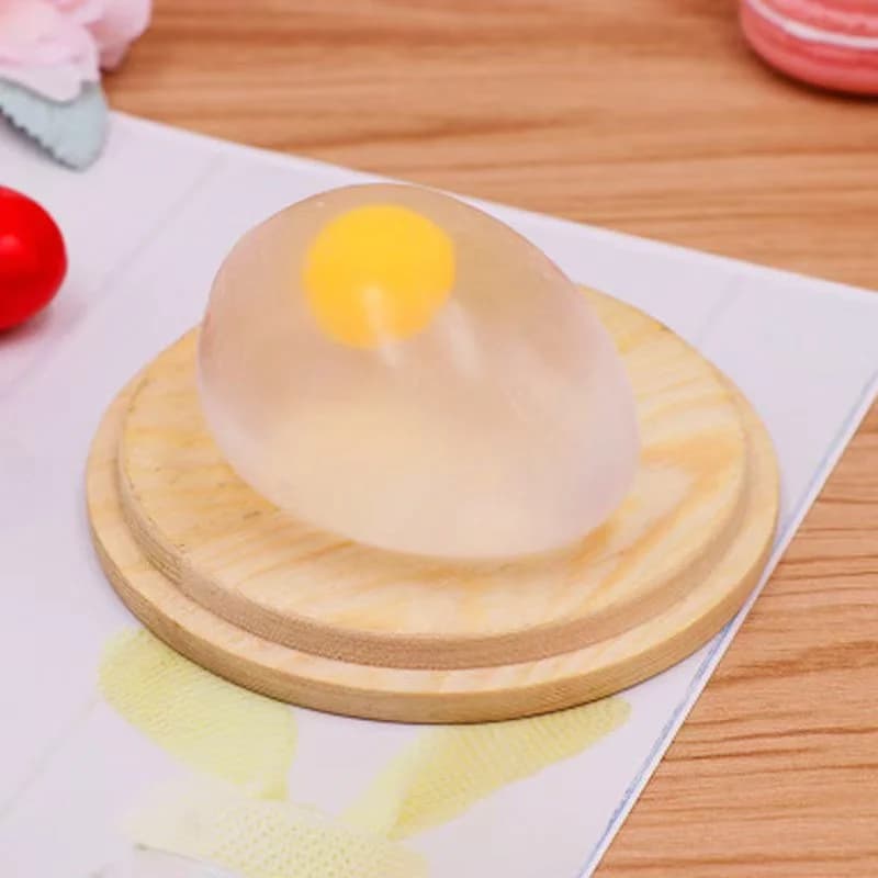 Jouet Esthétique Transparent en Forme d'Œuf : Boule d'Eau Amusante à Éclater, Jouet à Presser Alimen