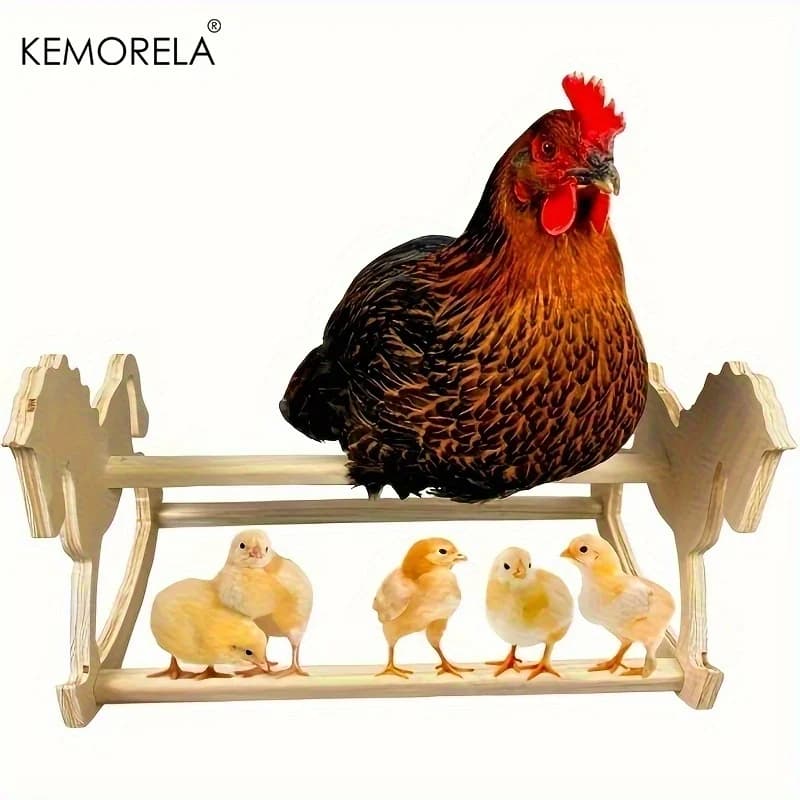 Perche de poulet rustique en bois avec balançoire, Structure de jeu de gymnastique dans la Jungle à