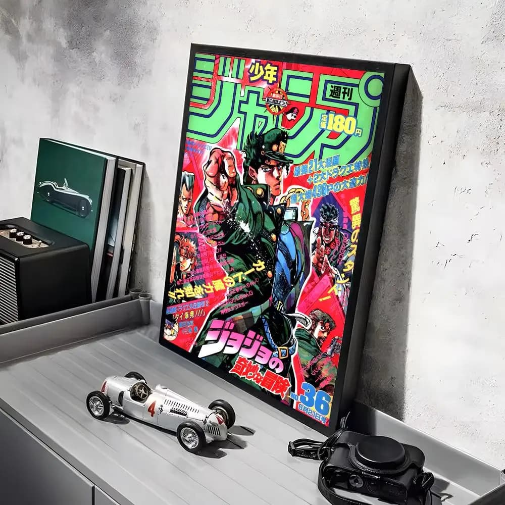 J-JoJo Bizarre Adventure affiche autocollants HD peinture étanche Art mural pour chambre salon décor
