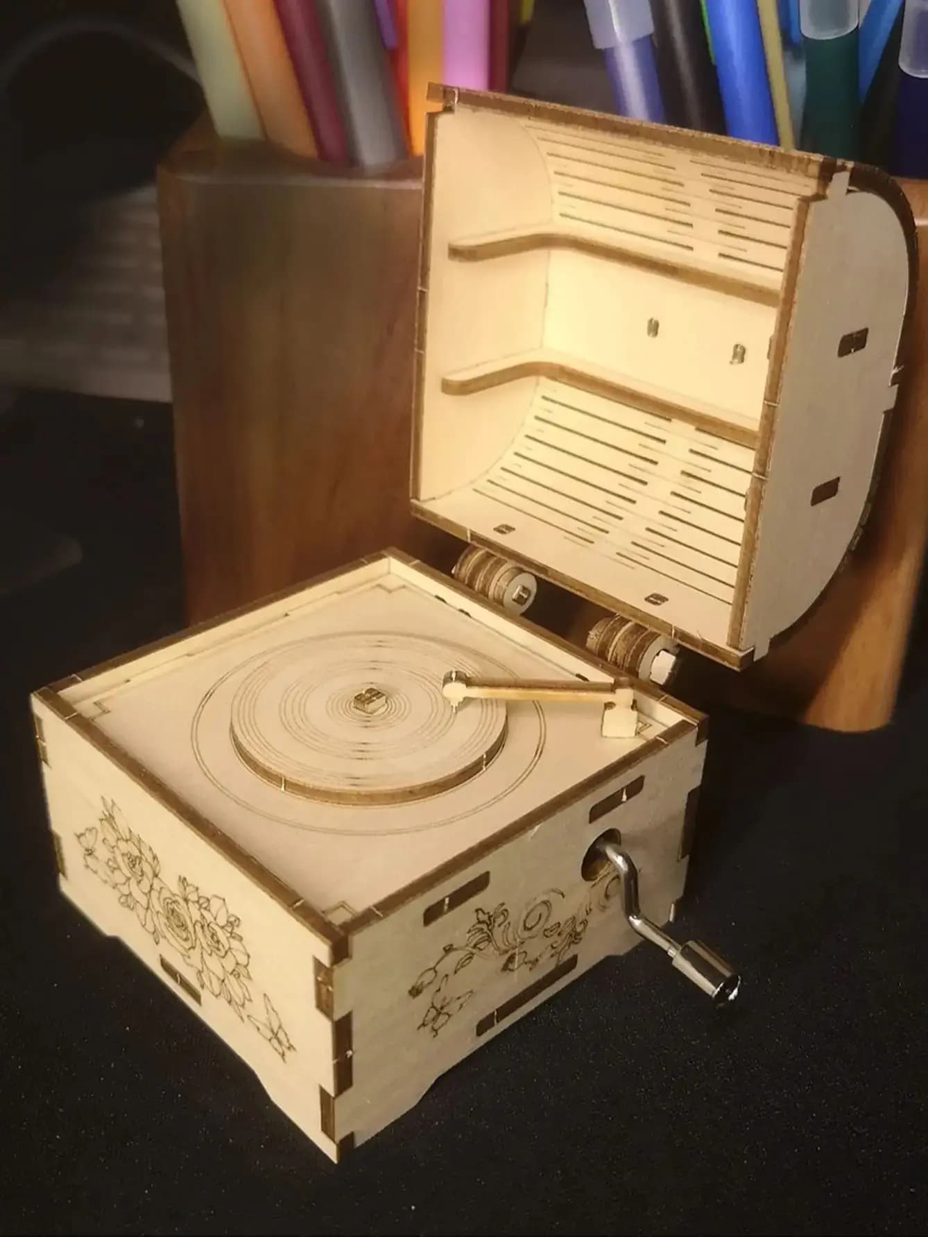 Puzzle 3d en bois, boîte à musique trésor à la main, vous êtes mon soleil, kit de modèle d'assemblag